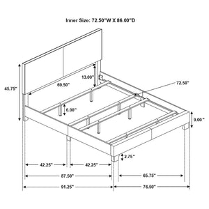 English Elm Warwick Black Upholstered California King Bed - Elegant Design, Durable Comfort & Modern Style Upgrade B062P331063-GIGA