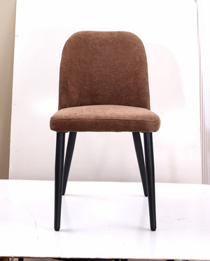 English Elm Dark Brown Suede Armless Dining Chairs with Sleek Metal Legs Foam Padded Set of 2 T3967P431251