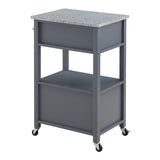 OSP Home Furnishings Fairfax Kitchen Cart Grey Grey