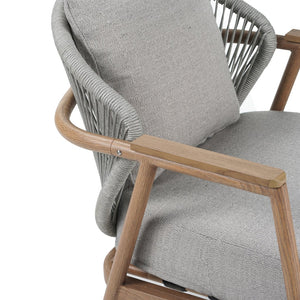 English Elm Christopher Knight Home® - Orla Outdoor Rope Club Chair - Stylish Teak Finish & Plush Taupe Cushions For Ultimate Comfort N775P224519T