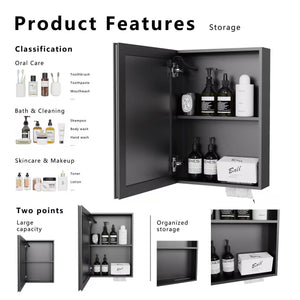 English Elm Led Aluminum Medicine Cabinet with Anti Fog Mirror and White Light for Bathrooms W3083P417741
