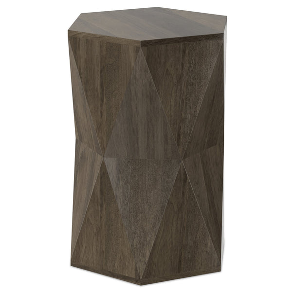 English Elm Mckinley Solid Mango Wood Hexagonal Side Table Sculptural Accent for Any Room B136P420287