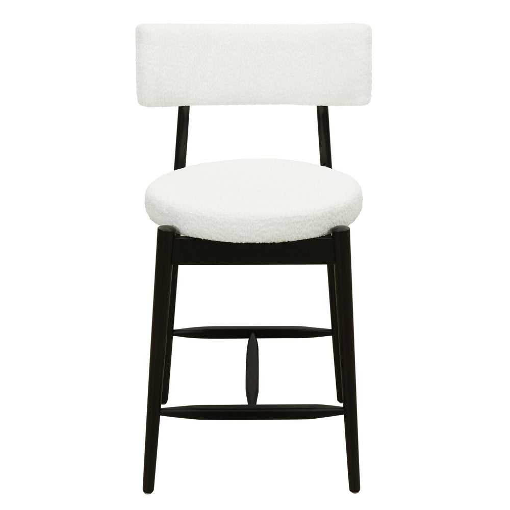 English Elm Christopher Knight Home® - Mid Century Modern Counter Stool Set Of 2 - Stylish Black & Beige, Ergonomic Design & Comfort N771P205427B