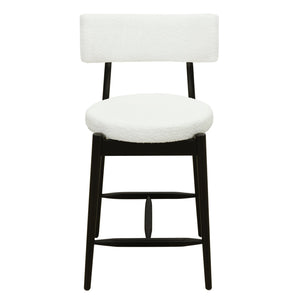 English Elm Christopher Knight Home® - Mid Century Modern Counter Stool Set Of 2 - Stylish Black & Beige, Ergonomic Design & Comfort N771P205427B