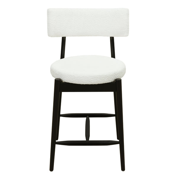 English Elm Christopher Knight Home® - Mid Century Modern Counter Stool Set Of 2 - Stylish Black & Beige, Ergonomic Design & Comfort N771P205427B