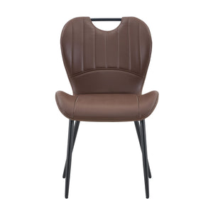 English Elm Set of 4 Olive Fabric Dining Chairs Ergonomic Cushion Black Steel Frame Modern Black+Brown W1151P454885