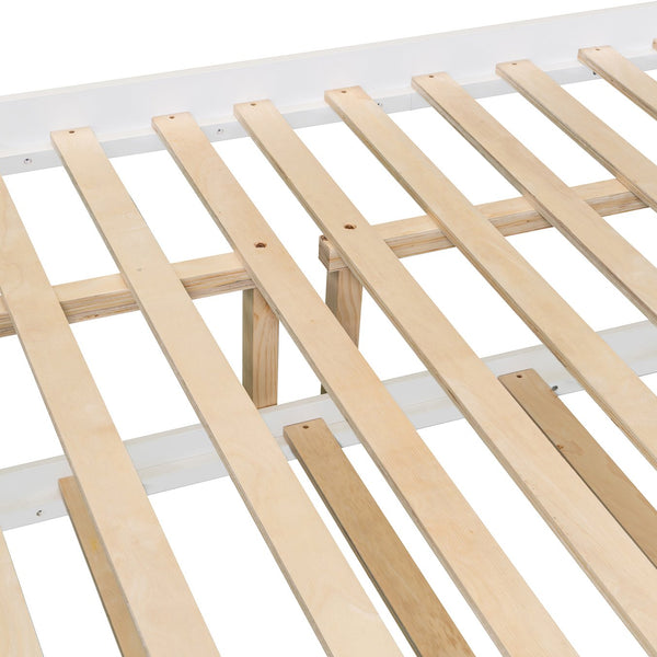 English Elm Full Over Bunk Bed with Twin Trundle Solid Pine Frame Gray Convertible LT100204AAK