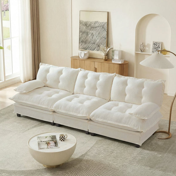 English Elm 107" Modular Cloud Sectional Sofa Deep Seat Chenille Couch for Living Room W714S01677