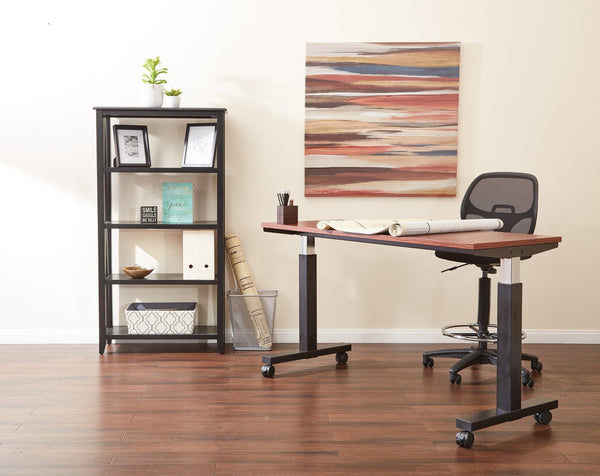 OSP Home Furnishings 5' Steel Sit Stand Workstation Base with Pneumatic Adjustment and Locking Casters 5' Black HB6025-3