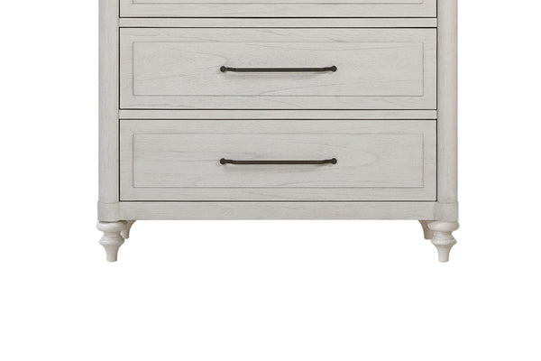 English Elm Drwaer Chest in Cement and Sand Finish — Solid Mindi Veneer, Felt & Cedar Lined Drawers, Classic Elegance B2699P395254