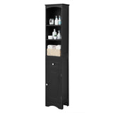 English Elm Tall Bathroom Cabinet, Freestanding Storage Cabinet With Drawer, Mdf Board, Adjustable Shelf, Black