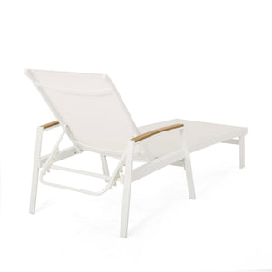 English Elm Christopher Knight Home® - OXTON Chaise Lounge with Breathable Nylon Mesh, Ergonomic Recline and Sleek Low-Profile Design for Comfort White 62753.00WWHIMP2