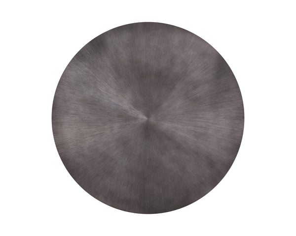 Sunpan Creed Coffee Table - Hand-Etched Iron Design with Drum Base, Perfect for Modern Living Spaces Large - 48W x 48D x 15H