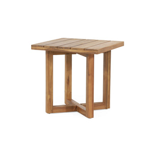 English Elm Set of 3 Solid Acacia Outdoor Lounge Chairs with Cushions and Slatted Side Table N769P303159A_2_74312.00