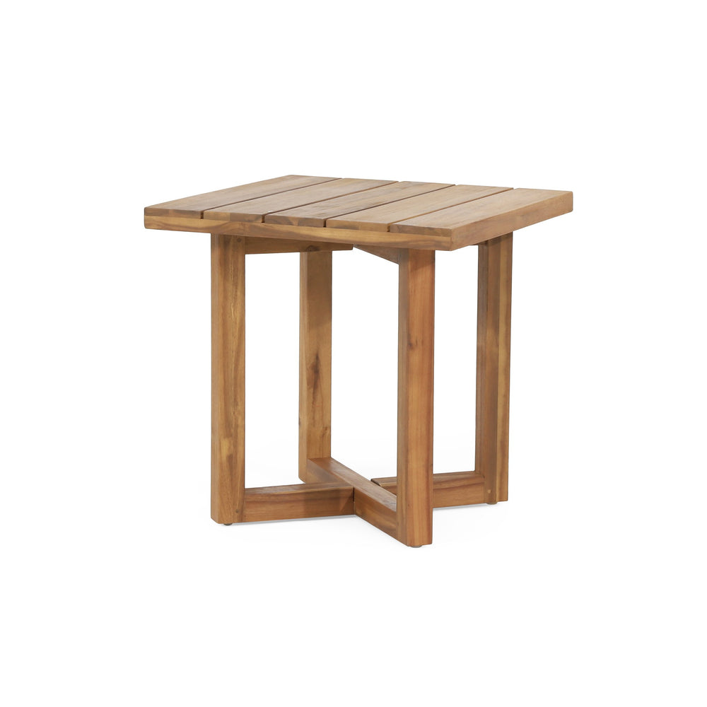 English Elm Set of 2 Acacia Wood Rattan Outdoor Loungers with Cushions and Slat Side Table N769P303158A_2_74312.00