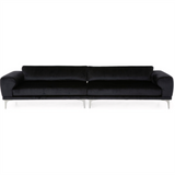 Christopher Knight Home® - Noble House - - Luxurious Black Velvet 4-Seater Sofa With Ultra-Soft Cushions, Metal Silver Legs Decor With Exquisite Craftsmanship, And Timeless Elegance, Perfect For Elevating Modern And Sophisticated Living Spaces