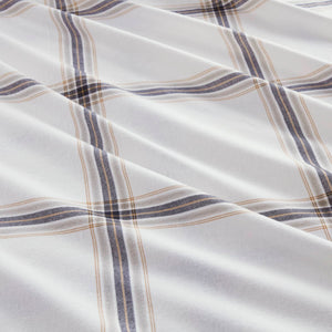 English Elm 3 Pcs Twin Sheet Set In Classic Tan Plaid - Soft Cotton Flannel For Cozy Comfort & Timeless Style B035P319776