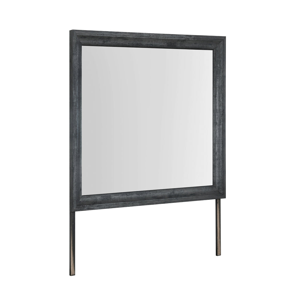 English Elm Mario Gray Large Mirror for Dresser - Contemporary Solid Wood & MDF Frame, Sleek Sturdy Construction B201P410121