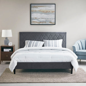 510 Design Rowen Transitional Rowen King Platform Bed 5DS115-0004 Charcoal