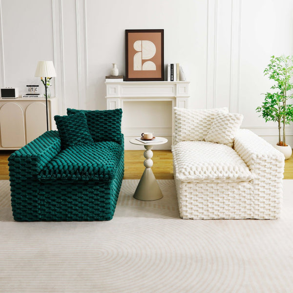 English Elm Luxury Color-Block Turtle Velvet Sofa - Modular Design For Stylish Living Room Comfort & Flexibility P2 W3371S00046-GIGA