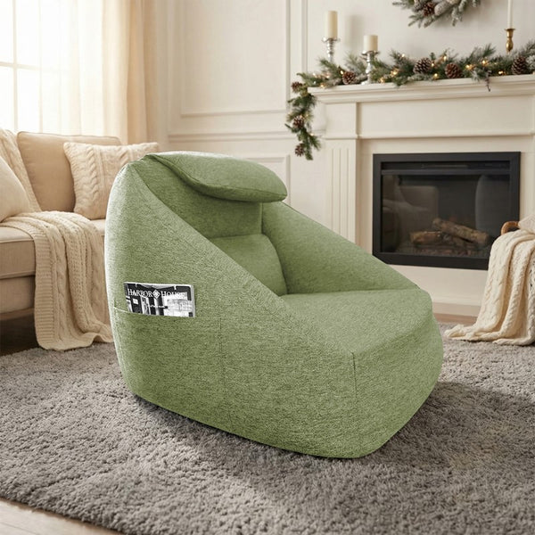English Elm One Size Cloud Inflatable Ergonomic Couch with Headrest Five Chamber Portable Seat Olive Green B035P408429