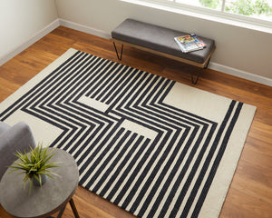 Feizy Rugs Maguire Hand-tufted Wool Area Rug With Geometric Patterns - Modern, Stain-resistant, Pet-friendly Design Gray,Ivory,Black Wool,Nylon Mgr8900fivyblkp00