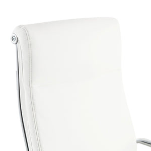 OSP Home Furnishings High Back Ergonomic Manager Chair with Antimicrobial Fabric Chrome Arms and Lumbar Support High Snow 920350C-R101