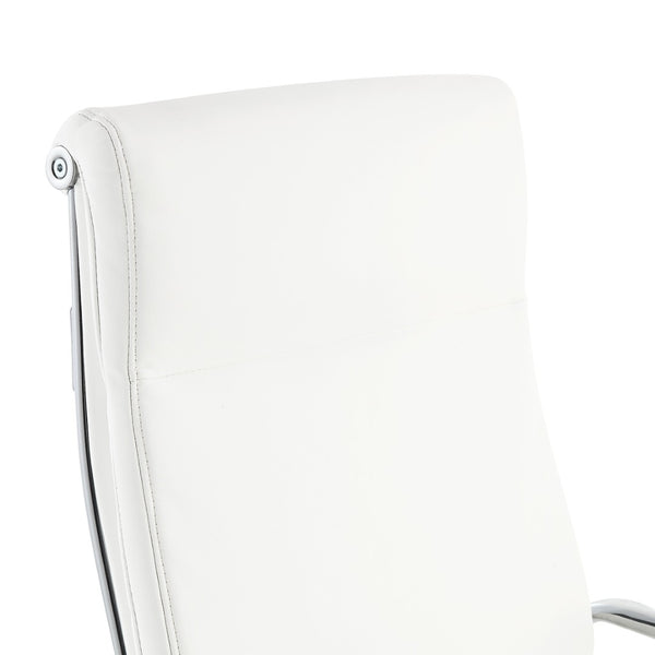 OSP Home Furnishings High Back Ergonomic Manager Chair with Antimicrobial Fabric Chrome Arms and Lumbar Support High Snow 920350C-R101