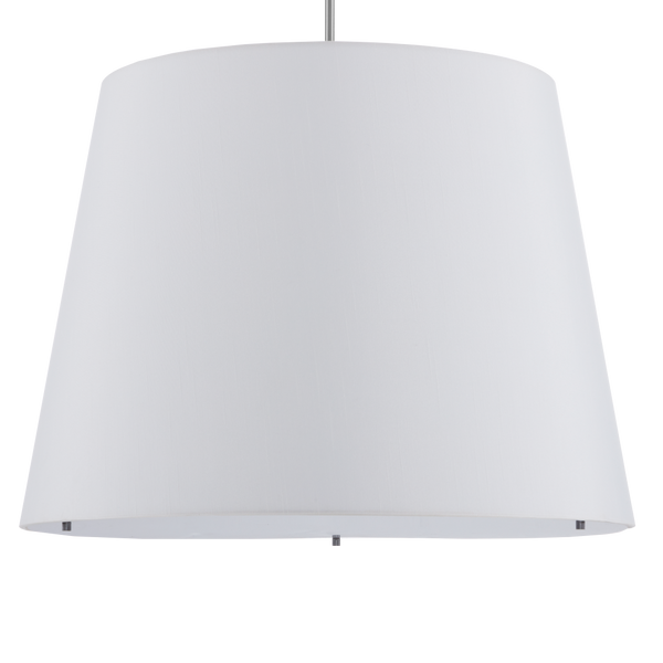 Cloister Modern Nickel Floor Lamp with White Linen Shade - Contemporary Arc Design for Stylish Spaces