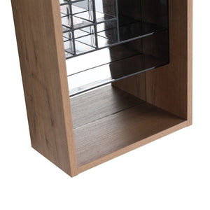 English Elm 12'' 12 Inch Wall Mounted Mirrored Bathroom Cabinet Plywood Build with Removable Organizer Insert W999P470290