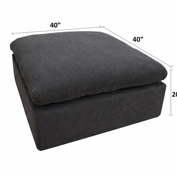 English Elm Coffee Bean Shaped Upholstered Ottoman Foam Core Oversized Square Living Room Seat Dark Gray B2748P476023