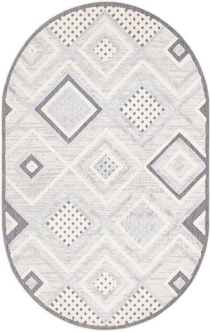 Unique Loom Arlo Hannah Machine Made Geometric Rug Sandy Beige, Gray/Beige/Black 5' 3" x 8' 0"