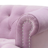 English Elm La Rosa Victorian Chesterfield Tufted Sofa, Lavender Velvet