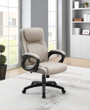 OSP Home Furnishings Faux Leather Executive Office Chair with Lumbar Support and Ergonomic Padded Seat FL13785-U42