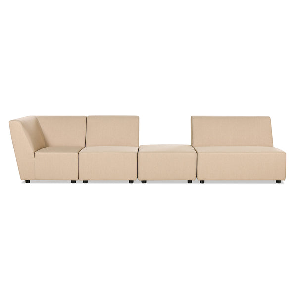 English Elm Jennifer Taylor Home - Cleo Almond Beige 45.5" Modular Armless Loveseat - Weather‑Resistant Olefin, Deep Seating Bench Comfort B2719P245989