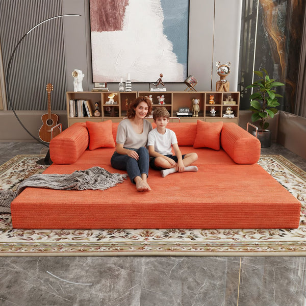 English Elm Double Convertible Corduroy Sleeper Sofa High Density Foam Wide Armrest Studio Bed W3064P245391