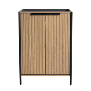 English Elm 24" Freestanding Bathroom Vanity Modern 24in Plywood Cabinet with Soft-Close Hinges, Adjustable Shelf, Scratch & Water-Resistant Finish, KD Packing Excludes Sink W999P251003