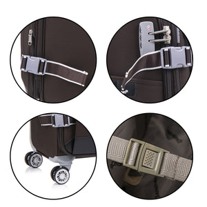 English Elm Softside Expandable Spinner Luggage Set Four Piece Lightweight Travel Collection Coffee T3292P343882
