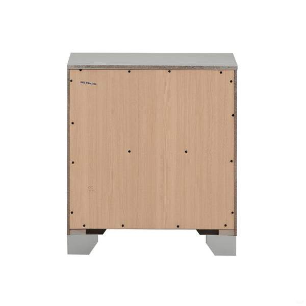 English Elm Elegant Transitional Nightstand with Two Spacious Drawers, Silver Champagne Finish, No Assembly Needed, Durable Design Champagne 20 L x 26 W x 28 H B078108369