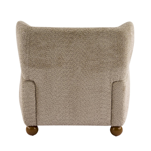 English Elm Wingback Boucle Accent Chair with Rounded Legs for Living Room or Reading Nook N776P376365D