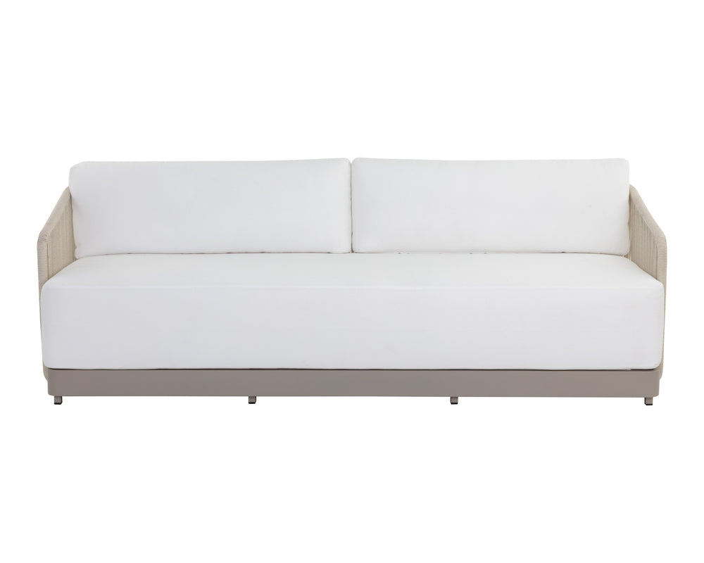 Sunpan Allariz Sofa - Modern Outdoor Elegance with Weather-Resistant Frame and Eco-Friendly Comfort Greige / Stinson White