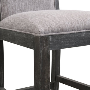 English Elm Christopher Knight Home® - 30.5 Inch Bar Stools Set of 2 with Upholstered Fabric Seats, Rubberwood Frame, 30.5" Height, 300 lb Capacity Black+Grey N780P192217B