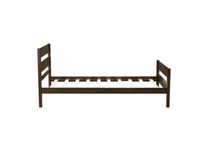 English Elm Twin Minimalist Rubberwood Bed with Headboard & Footboard, Space-Saving Underbed Storage, Durable Slatted Frame Espresso W504P262994