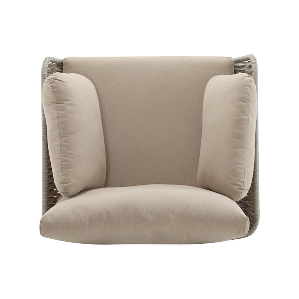 English Elm Christopher Knight Home® - [Set Of 2] 36" Beige Iron Lounge Chairs With Plush Cushions & Rope Weave, Perfect For Indoor/Outdoor N767P237035G_2