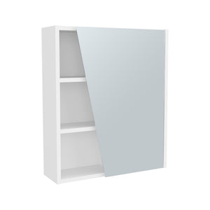 English Elm White Medicine Cabinet With Full-Length Mirror, Open Shelves & Stylish Hidden Storage For Any Bathroom B062P323179-GIGA