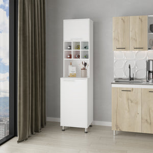 English Elm Corinth Kitchen Pantry White – Engineered Wood Storage with Shelves, Cubbies, Cabinets & Microwave Nook B092P286127
