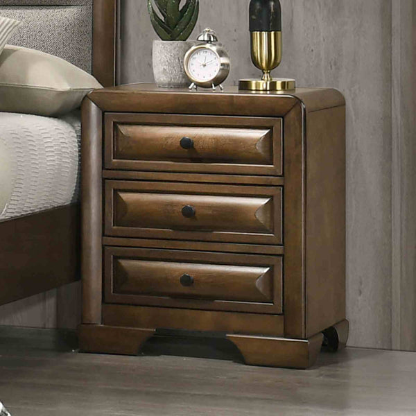 English Elm Light Gray Contemporary Nightstand Solid Rubberwood Dovetail Drawer Bedroom Storage B2741P435293