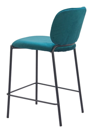 Zuo Modern Plat Counter Stool - Luxurious Velvet Upholstered Design For Modern Bar And Kitchen Elegance Green 100% Polyester,Plywood,Steel 110340-zuo-modern