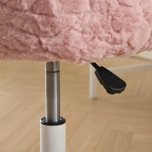 English Elm A&A Plush Faux Fur Office Chair with Ergonomic Wrap Back, Breathable No-Shed Seat and Stable Base Pink W1143P324153