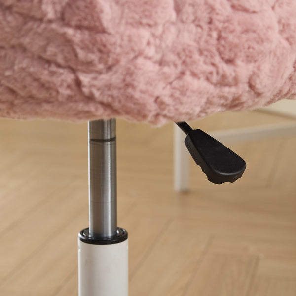 English Elm A&A Plush Faux Fur Office Chair with Ergonomic Wrap Back, Breathable No-Shed Seat and Stable Base Pink W1143P324153